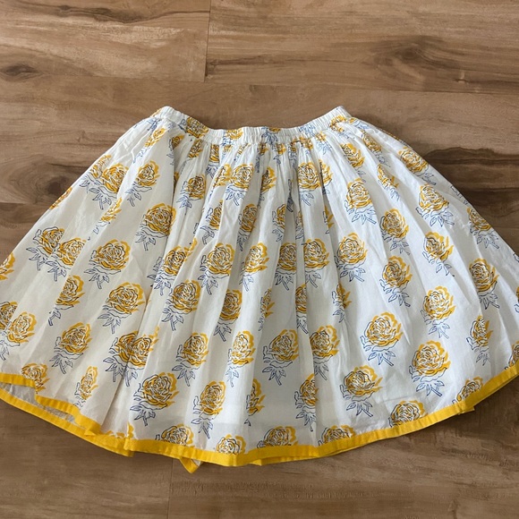 Little Paisley People Girls Yellow Rosette Floral Skirt Boho Peasant Size 5 - Picture 2 of 4